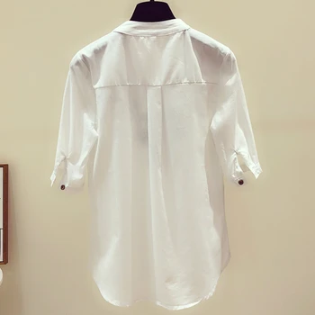 Moteriški Viršūnes Ir Palaidinės Camisas Mujer Gėlių Siuvinėjimas Balta Palaidinė Moterims Marškinėliai Blusas Mujer De Moda 2021 Moterų Viršūnių 3140 50