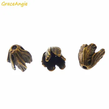 GraceAngie 14PC Derliaus Antikvariniai Bronzos Gėlių Granulių Kepurės Apyrankės Karoliai, Auskarai Pakabukas 