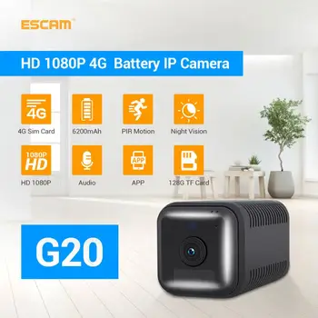 Naujas Prekės ženklas ESCAM G20 1080P Full HD Įkrovimo Baterija (akumuliatorius PIR Signalizacijos 4G Sim Kamera Su Dviejų krypčių Garsas