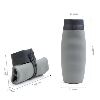 600ml nešiojamų sporto virdulys Rankiniai kūrybos silikono lauko kelionių glibible vandens butelis
