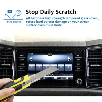 8 Colių Skoda Kodiaq 2017-2020 Automobilių Navigacijos Grūdintas Stiklas Screen Protector Ekrano Plėvelė LCD Anti-scratch Padengti 2019 Karoq