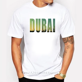 2019 Naujas Mados Dubajus Miesto Dizaino vyriški Aukštos Kokybės Marškinėliai Kietas Viršūnes Hipster Stiliaus Atsitiktinis marškinėliai