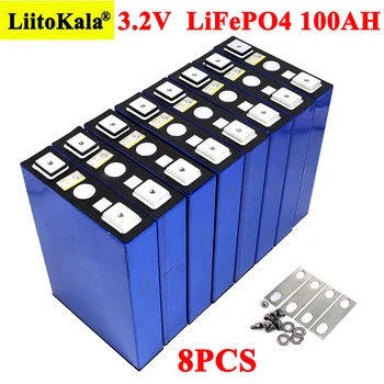 8PCS 3.2 V 100Ah LiFePO4 Baterija Ličio phospha Didelės talpos 