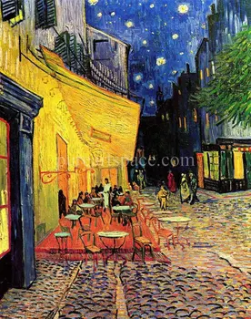 Kavinė, Terasa Naktį Vincent Van Gogh Meno Reprodukcijai Drobė Rankomis Dažyti Aliejus, Dažymo, Namų gyvenamojo Kambario, Biuro Dekoras