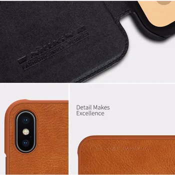 Nillkin ČIN odinis dėklas iPhone XS Max XR X S prabangos Kortelė Kišenėje piniginės maišelį flip cover Case For iPhone XS
