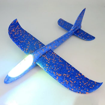 2 Vnt Vaikams Vertus Thg Modelis Lėktuvas : 1 Vnt 48cm Ranka Mesti Apšvietimas Iki Plaukioja Sklandytuvas Plokštumos Švyti Mėlyna & 1 Vnt Lu 