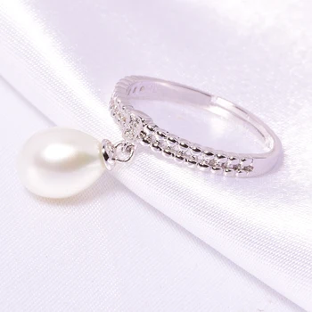 YIKALAISI 925 Sterlingas Sidabro papuošalai Moterims 2019 fine jewelry natūralių gėlavandenių perlų papuošalai Vestuvių Žiedas 8-9mm dovana