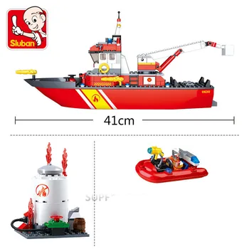 429Pcs Miesto Priešgaisrinės Policijos Jūrų Gelbėjimo Valtis Laivo Modelį, Statyba Blokai Rinkiniai Kūrėjas įrangos pardavimas, biuro įrangos Brinquedos Plytos, Švietimo, Vaikams, Žaislai