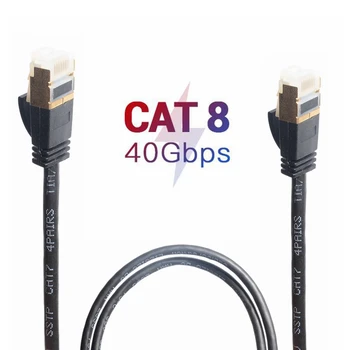 Ultra Slim Cat8 Ethernet Kabelis Cat 8 S/FTP 40Gbps 2000MHz RJ45 UTP Tinklo Kabelis Patch Cord Lan Kabeliai, Nešiojamas Kelvedį, TV BOX