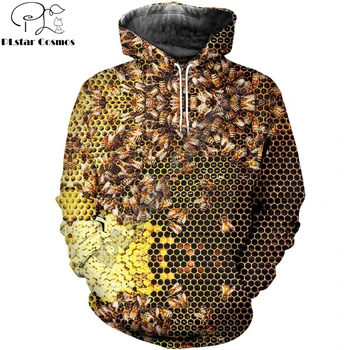 PLstar Kosmosas Mados Vyrų hoodies vabzdžių, Bičių 3D Spausdinimo Hoodie Unisex Atsitiktinis streetwear bliuzono Palaidinukė sudadera hombre