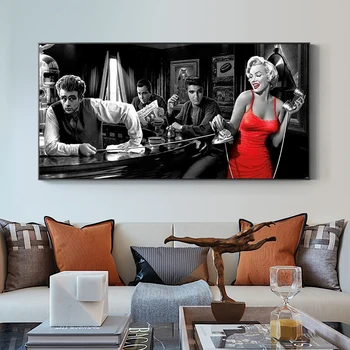 James Dean Marilyn Monroe Elvis Presley, Drobė Paveikslų, Plakatų ir grafikos Sienos Menas Nuotraukas Kambarį Dekoro (be Rėmelio)