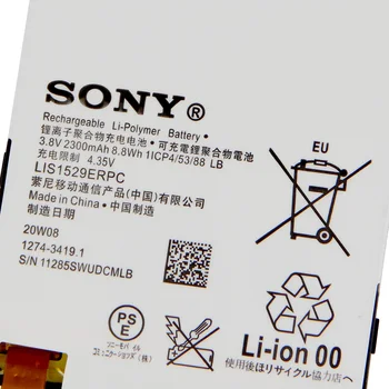 Originalaus Sony Baterija SONY Xperia Z1 mini Xperia Z1 Kompaktiškas D5503 M51w LIS1529ERPC Originali Telefono Baterija 2300mAh