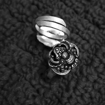 Karšto parduoti new - nemokamas pristatymas Miao sidabro sidabro žiedas slyvų naujų kūrybinių rankų darbo papuošalai žiedas