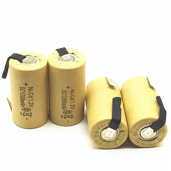 12PCS/daug Aukštos kokybės baterija įkraunama baterija sub baterija SC Ni-Cd baterijos 1.2 v tab 1200 mAh Elektros įrankis