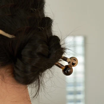 Moterų Derliaus Dervos Leopard Plaukų Lazdos Subtilus Metalo Geometic Disko Plaukų Segtukai Galvos Ilgi Plaukai, Lazdos, Aksesuarai, Galvos Apdangalai, Moteris