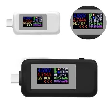 DANIU Tipas-C Spalvotas Ekranas USB Testeris 0-5A Srovė 4-30 V Įtampos USB Kroviklis, Testeris Galios Matuoklis Mobiliojo Baterija Detektorius