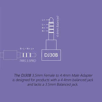 DD ddHiFi DJ30B 3.5 PRO Subalansuotas Moterų 4.4 mm Male TRRS Adapteris Tik 3,5 PRO Subalansuotos Ausinės