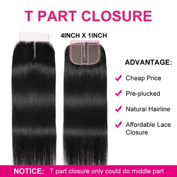 UNice Plaukų Peru Tiesūs Plaukai, Nėriniai Uždarymo Nemokamai ir Vidurio&Trijų dalių Remy Human Hair Uždarymo 4