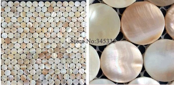 Gamtos penny apvalus korpuso mozaikos perlamutru plytelių apdaila sienos, vonios kambarys, virtuvė backsplash plytelės, tapetai