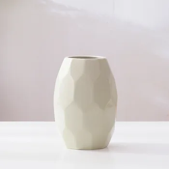 Geometrijos Ananasų Minimalistinio Baltos Keramikos Vaza Trijų dalių Rinkinys Keramikos Amatai-Vandens Saugykla Vidutinės namų puošybai