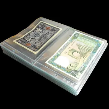 20 Kišenės Per Page10PCS/Daug Banknotų Puslapyje Popieriniai Pinigai Skaidriai Albumą Banknotų Popierius, Pinigų, Pašto Antspaudas Ženklelių Kolekcija
