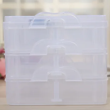 Pinkman Įrankių dėžė Skaidraus Plastiko Laikymo Dėžutė Terminalo Elektroninių Komponentų Granulių Tabletes Organizatorius Nagų Dailės Patarimas Atveju