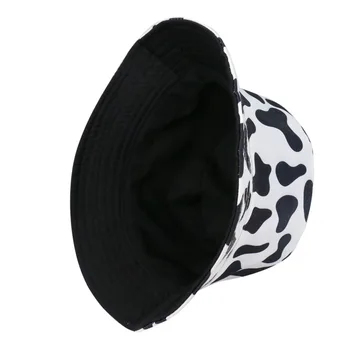 HUOBAO Naujas Mados Juoda Balta Karvė Modelis Kibirą, Skrybėlės Moterims Moteriški