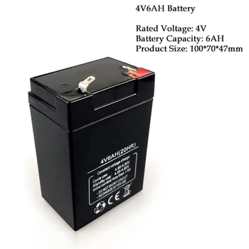 4V 6AH švino-rūgšties Baterijos 4V6AH Atsarginę Elektros energiją LED avarinės Šviesos Vaikų Žaislas Automobilio elektroninių masto Akumuliatorių Pakeitimo