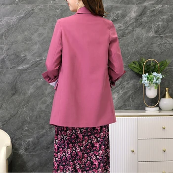 2020 naujas temperamentas moteriška striukė, Aukštos kokybės atsitiktinis biuro vidutinio ilgio įspūdingo dydžio švarkas Mados ilgomis rankovėmis lady kostiumas