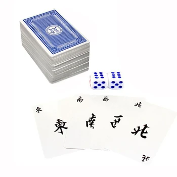 144Pcs/Set Mah Jong Popieriaus Mahjong Kinų Kortų Žaidimas Su 2vnt Kauliukus Nešiojamų Kelionių Pramogų Kortų Rinkinys Naujas