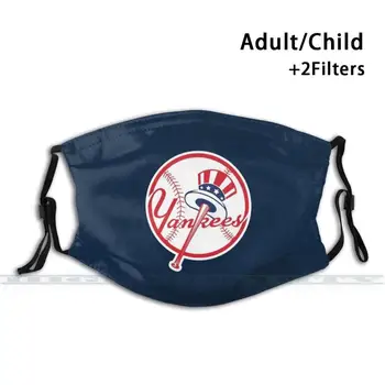 Yankees - Ny Mados Spausdinti Daugkartinio Naudojimo Juokinga Kd2.5 Filtras Burnos, Veido Kaukė Logotipas