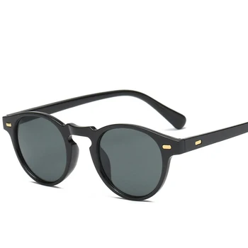 Naujas mados maži, apvalūs akiniai nuo saulės vyrams moterys, ponios prabangos prekės ženklo dizaineris ponios derliaus ovalo formos juodi akiniai nuo saulės UV400 akiniai nuo saulės