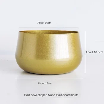 Nordic Light Luxury Gold Geležies Meno Kūrybos Atidarymo Gėlių Puodą Aukso Švenčių Phalaenopsis Vaza Metalo Sultingas Gėlių Dekoracija
