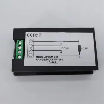 DC Voltmeter Ammeter Elektros Energijos Skaitmeninis Įtampos Srovės Matuoklio LCD 4 1 DC 6.5-100V 20A su Perstūmimo