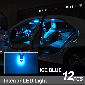 12Pcs Balta Canbus LED Licenciją Plokštelės Lemputės Interjero Dome Skaitymo Šviesos Rinkinys 2005-2012 M. Mercedes Benz A-Cass W169 Krovinių Lempos