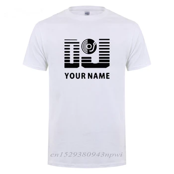 Pritaikyti Su Jūsų Vardą, Logotipą, DJ Asmeninį Pavardė Atspausdinta Marškinėliai Vyrams Vyrų trumpomis Rankovėmis Hip-Hop T-Shirt Medvilnės Marškinėlius