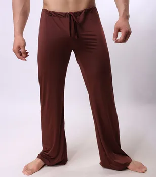Seksualus Vyras Miego Likučius Lounge Kelnės Minkštos Ledo Šilko Namų Drabužiai vyriški Laisvalaikio Kelnės Kvėpuojantis Homewear Jungiamąją Pižamos Kelnės