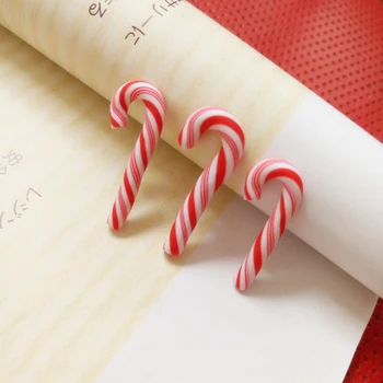 50Pcs Raudonos Ir Baltos spalvos Rankų darbo Kalėdų Saldainiai Cukranendrių Kawaii Miniatiūrinės Maisto Lėlių Namų Dekoro
