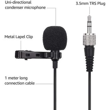 ABKT-ACEMIC M21 Clip-On Kondensatoriaus Lavalier Microphone Mic 3.5 mm TRS Plug 1M Kabelis Sony D11 D12