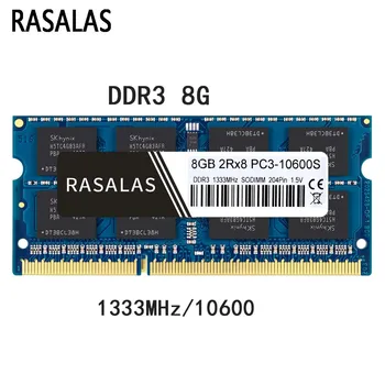 Rasalas 8GB DDR3 1333Mhz SO-DIMM 8 GB 1,5 V Nešiojamojo kompiuterio RAM 204Pin Nešiojamas Visiškai Suderinama Atminties Sodimm NO-ECC Mėlyna