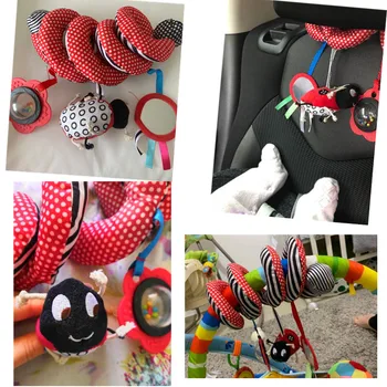Žaislai vaikams 0-12 Mėnesių Pliušinis Barškučių Vežimėlio žaislas lovelę Spiralės Kabo Mobiliojo Kūdikiams, Naujagimiams, dovana jutimo švietimo