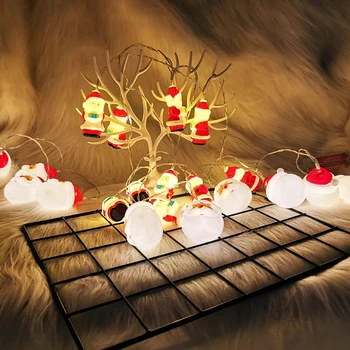 Santa Claus LED String Pasakų Žibintai Girliandą Kalėdų Eglutės Kabinti Šviesos Ornamentu Naujųjų Metų Navidad Lauko Sodo Puošmena