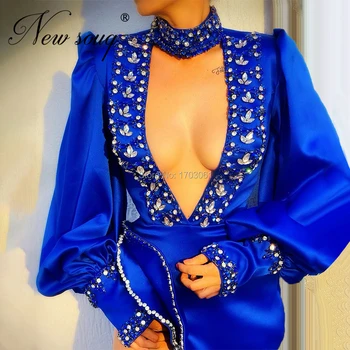 Dubajus Royal Blue Vakare Šalis Suknelė Chalatas De Soiree 2021 Individualų Artimųjų Rytų Garsenybių Prom Dresses Saudo Arabija Kaftans