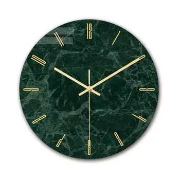 Modernios šviesos prabangus sieninis laikrodis marmuro tekstūros laikrodis namų miegamojo puošmena laikrodis akrilo ilgalaikį spausdinimo Tv Sienų apdaila
