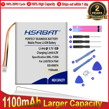 HSABAT 0 Ciklo 1100mAh 533-000074 Baterija Logitech 981-000257 F540 G930 981-000257 Aukštos Kokybės Pakaitinis Akumuliatorius