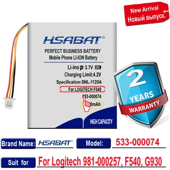 HSABAT 0 Ciklo 1100mAh 533-000074 Baterija Logitech 981-000257 F540 G930 981-000257 Aukštos Kokybės Pakaitinis Akumuliatorius