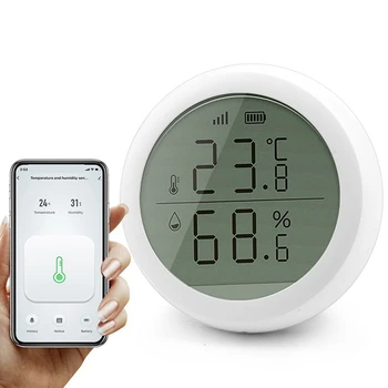 Tuya ZigBee Smart Home Temperatūros ir Drėgmės Jutiklių su LED Sn Veikia su 