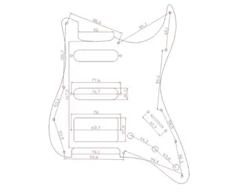 Musiclily HSS 11 Skylę Gitara Strat Pickguard už Sparnas JAV/Meksikos Pagamintas Standard Stratocaster Modernaus Stiliaus, 1Ply Matinė Juoda
