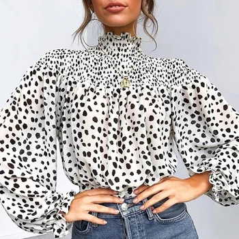 Elegantiškas Leopard Pynimas Palaidinė Marškinėliai Moterims Rudenį Ilgomis Rankovėmis Megztinis Golfo Viršūnes Office Lady Atsitiktinis Plius Dydis Blusa