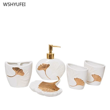 Europos paprasta vonios rinkinys keramikos dušo gelis, šampūnas, sandėliavimo butelis muilo buteliukas dantų šepetėlį taurės muilo dozatorius namų viešbutis